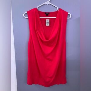 Ann Taylor Vibrant Pink Drape Blouse